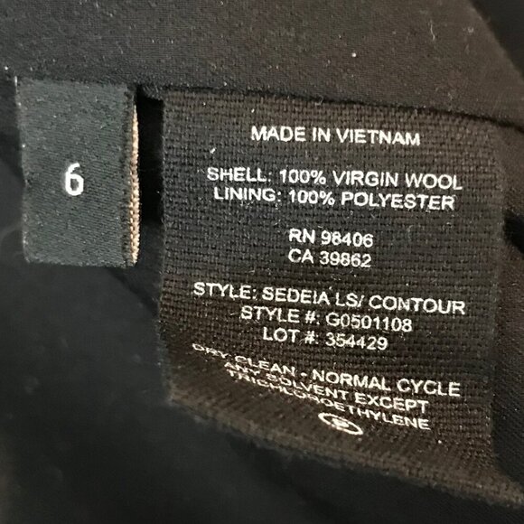 Theory Sedeia Black Open Front Blazer 100% Virgin Wool Size 6 - Picture 8 of 8